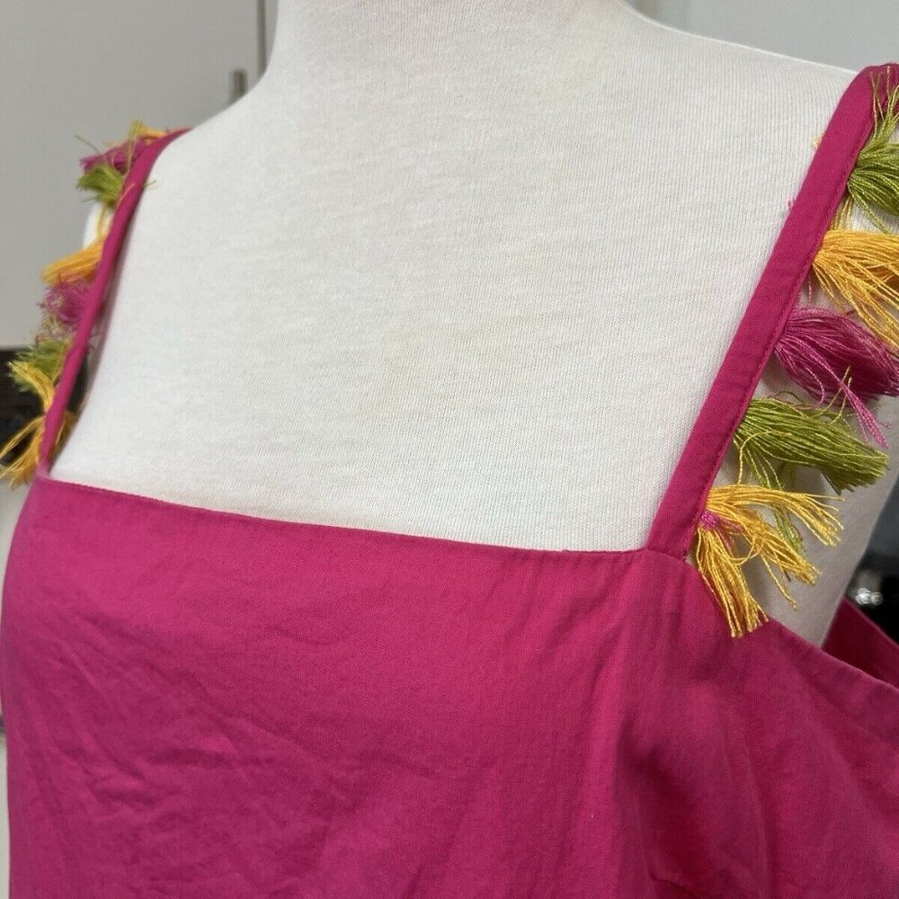 Anthropologie The Hartley Shift Mini Dress Size S Small Pink Fringe - Picture 6 of 7